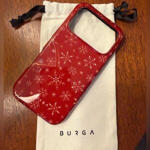 BURGA iPhone 17 Pro Red Snowflake Phone Case
